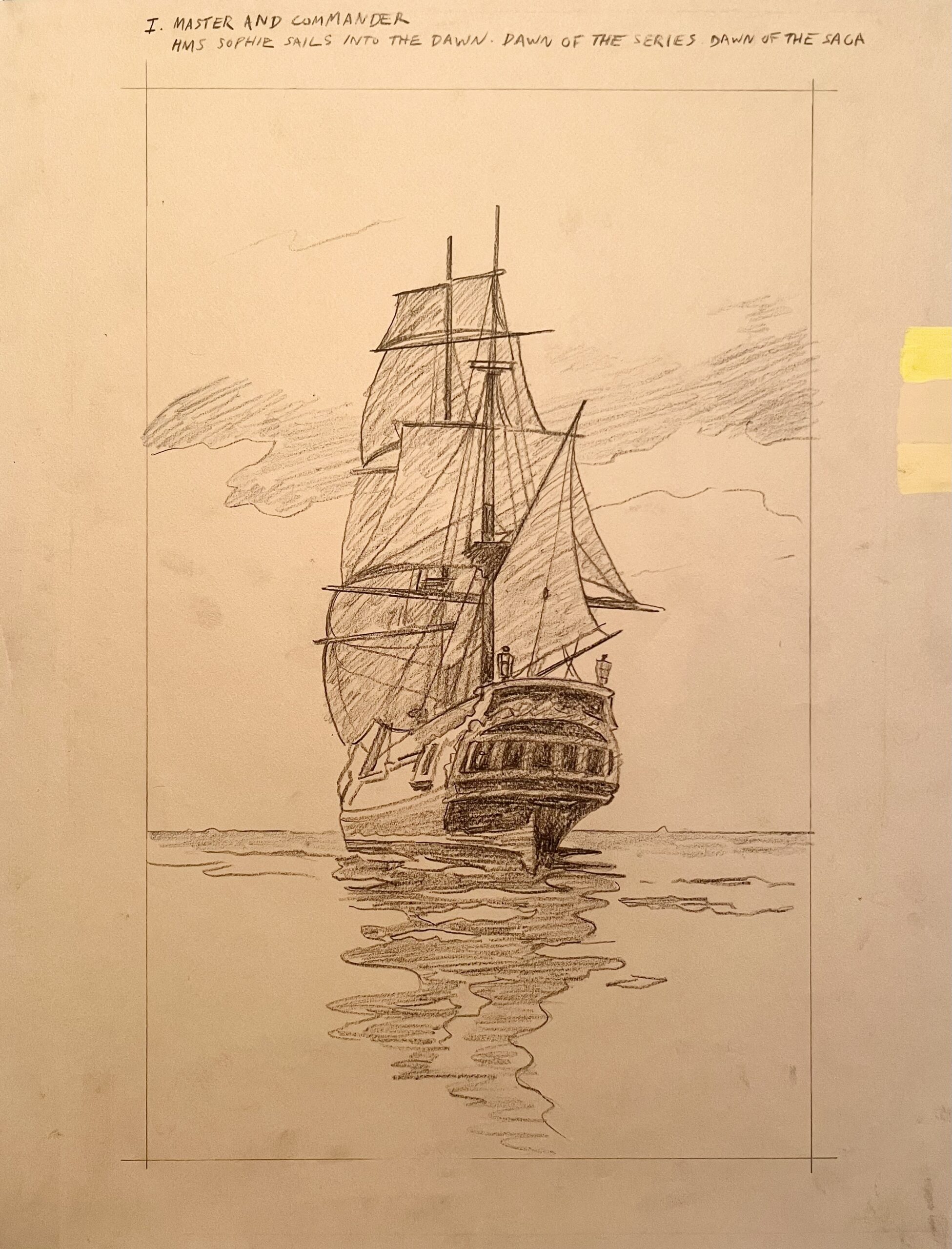 1). MASTER AND COMMANDER. Study for The Dawn of the Saga (The Bounty) 2020